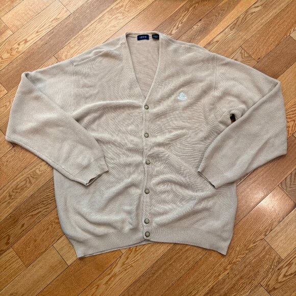 Izod Vintage Cardigan Mens XL Knit Sweater Made In Australia Embroidery Grandpa - Picture 1 of 9